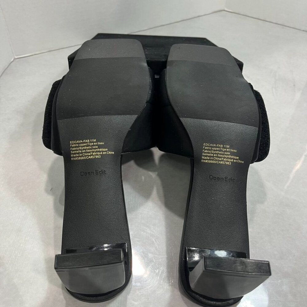 NEW Open Edit Cava Square Toe Mule Sandals Black Size 11 - Picture 10 of 12